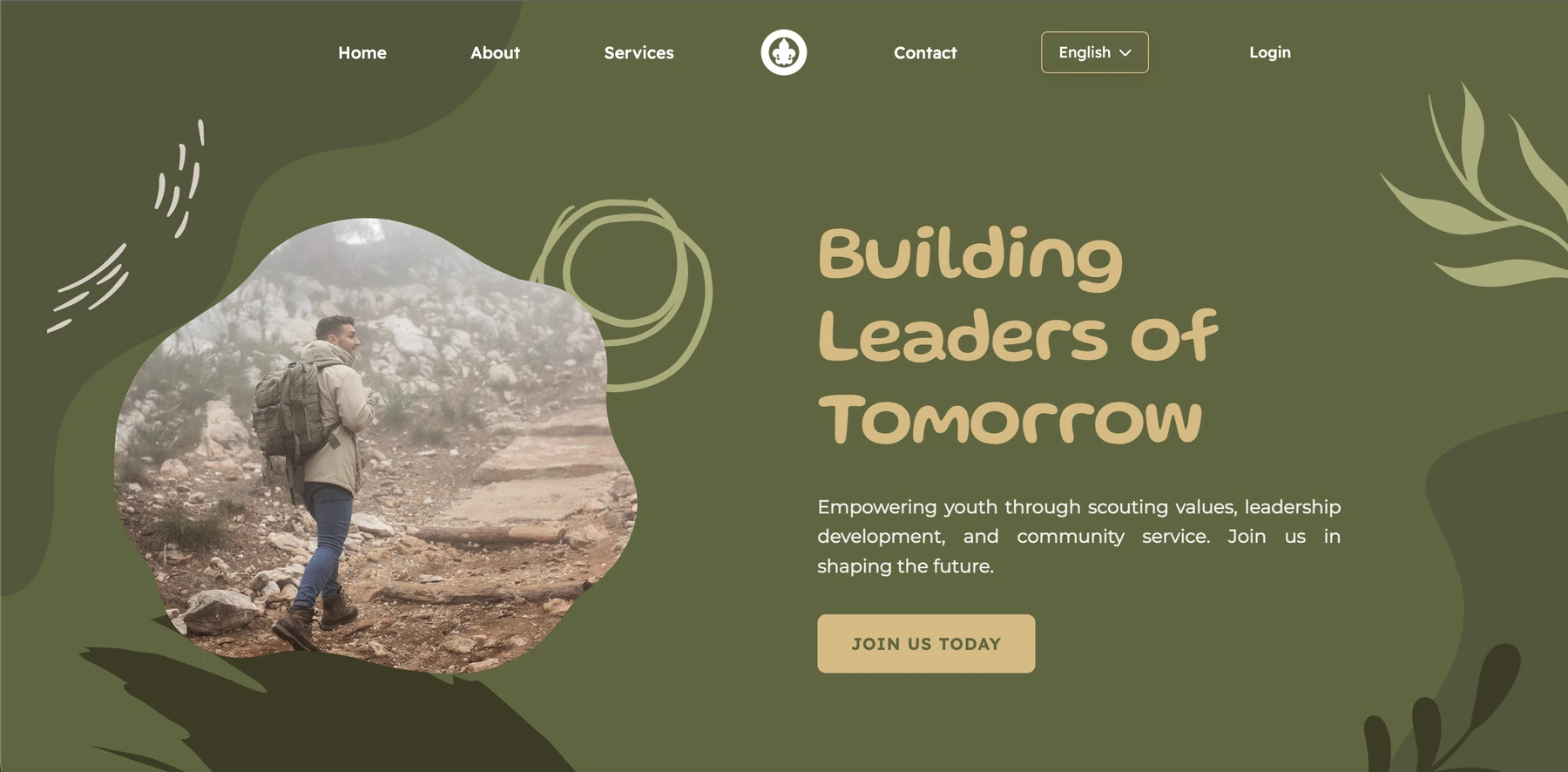Alfayhaa Scouts public website design with scouting photography and navigation.
