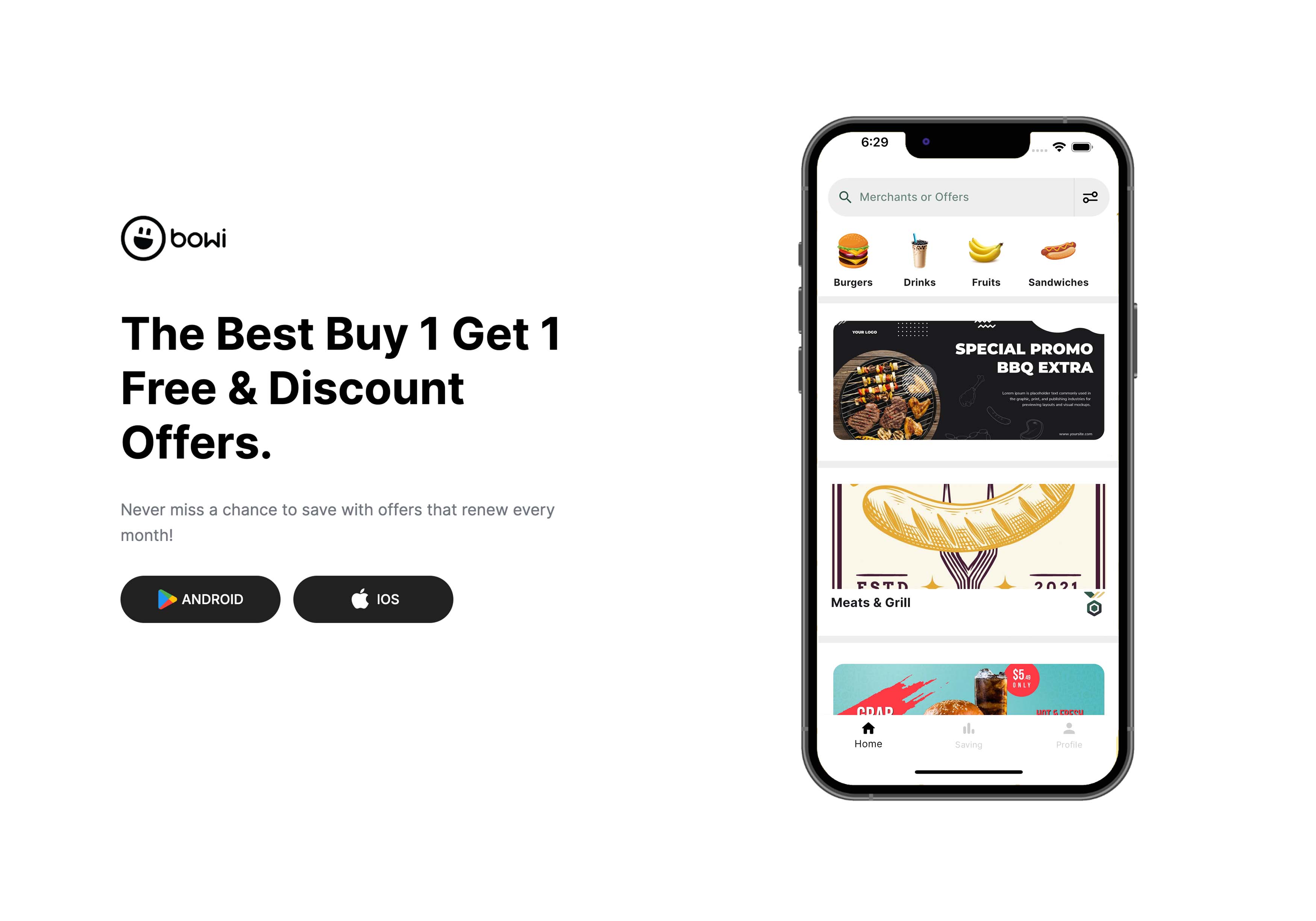 Bowi - Offers & Savings App